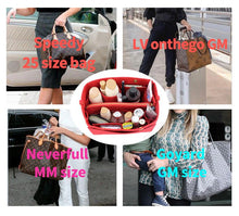 Load image into Gallery viewer, Purse Organizer Insert with zipper Handbag & Tote Shaper, Fit Speedy, Neverfull MM GM, 3 Sizes