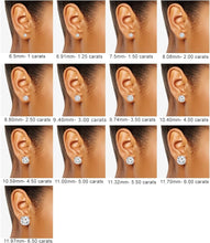 Load image into Gallery viewer, 1-3ct. t.w. Heart Moissanite Solitaire Earrings  (different style and ct. size)
