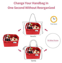 Load image into Gallery viewer, Purse Organizer Insert with zipper Handbag &amp; Tote Shaper, Fit Speedy, Neverfull MM GM, 3 Sizes
