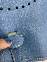 Load image into Gallery viewer, Hermès Evelyne Jean Togo Blue Leather Shoulder Bag
